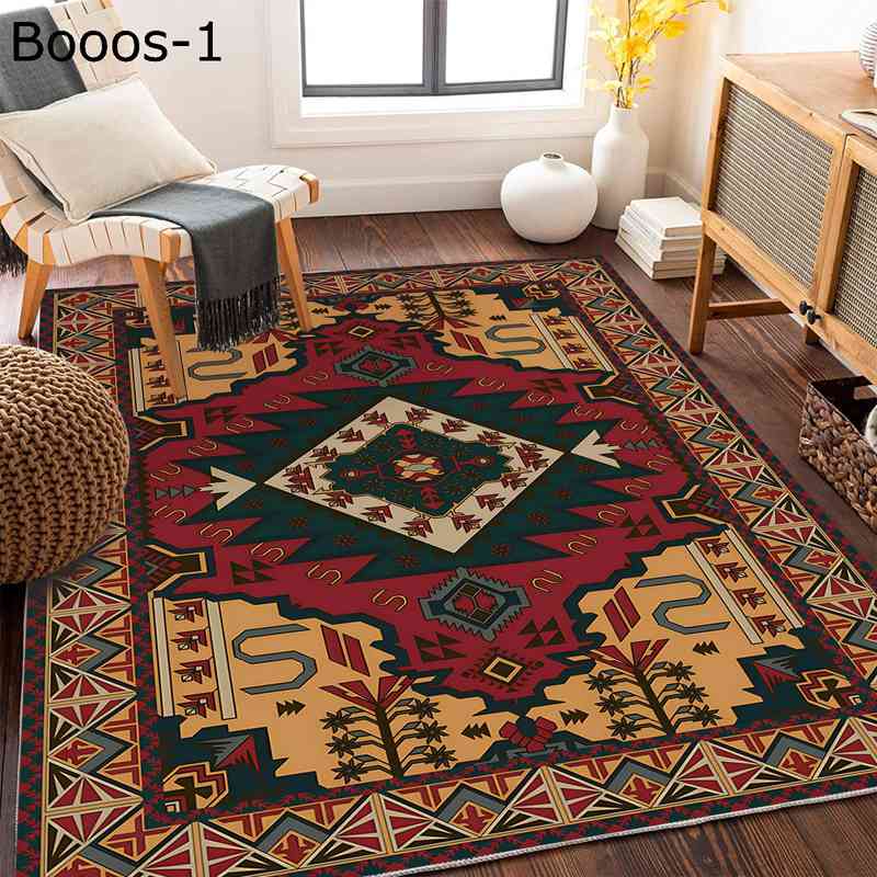 ラグマット カーペット 極細繊維 短毛カーペット 大判 ボヘミアン風 防滑 防音 エレガント ナチュラル ペルシャ 洗えるラグ 手触りよく 転倒防止 足元から快適 居間 民泊 室内用 屋内 四季通用