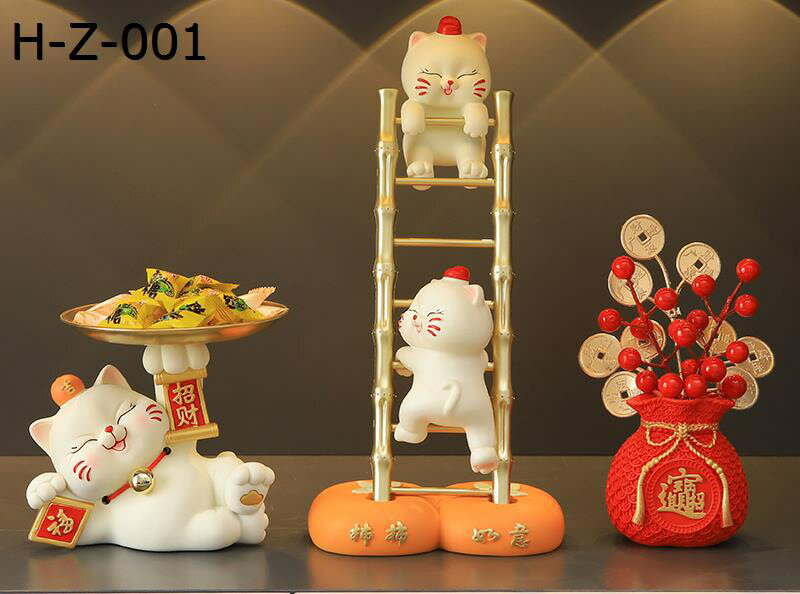 招き猫の置物 玄関収納 鍵置き キー収納 寝そべっている猫さん 置物 トレイ インテリア雑貨 小物収納 ..