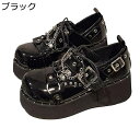 厚底 パンプス プラットフォーム レディース エナメル 6CMヒール 地雷系 サブカル 地下アイドル ラウンドトゥ リボン 定番 ストラップ おでこトゥパンプス ストラップパンプス 原宿 量産型