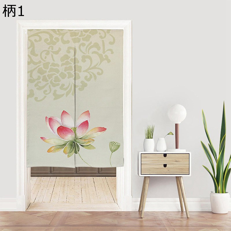 暖簾 のれん 風水暖簾 遮光暖簾 断熱カーテン 中国風 レトロ おしゃれ 花鳥 蓮華 水墨画 両開き 遮光 ..