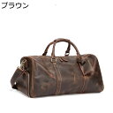 ボストンバッグ 本革 メンズ 大容量 2WAY レザー 20inch シューズ収納 レトロ トラベルバッグ 機内持ち込み 靴入れ付き ゴルフバッグ 底鋲付き 旅...