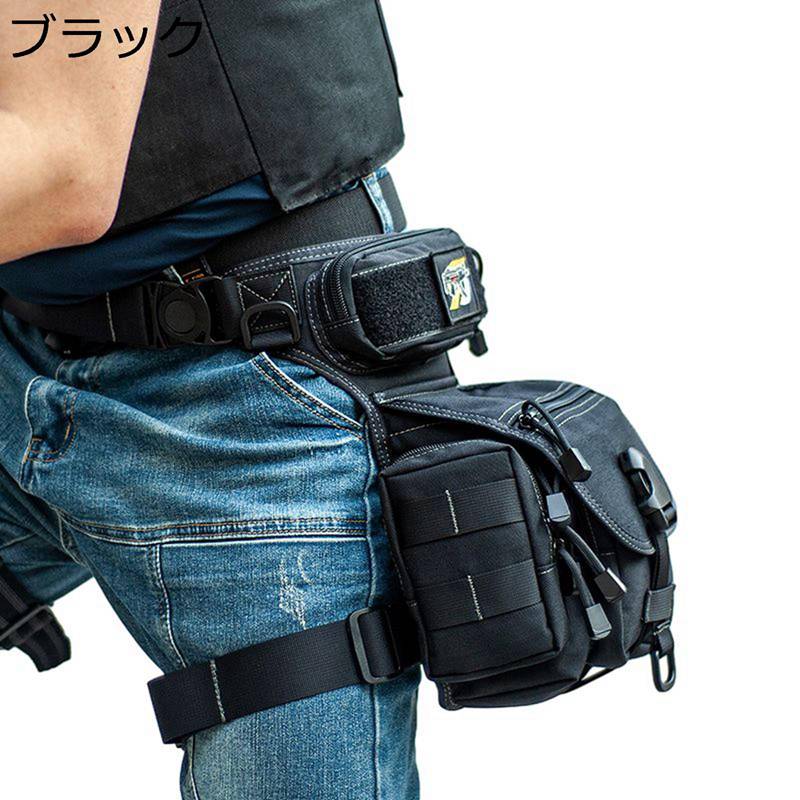 レッグバッグ ミリタリー タクティカル バイク用 多機能 小さめ オートバイウエストバッグ レッグポ