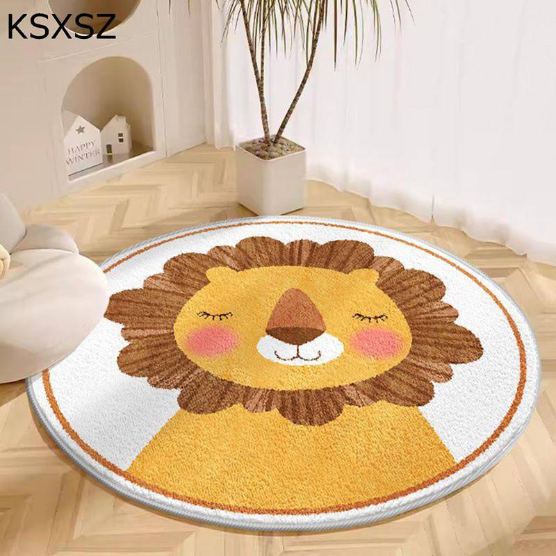 円形チェアマット デスクマット かわいい 床傷防止 ゲーミングカーペット 厚さ10mm 短い毛足 家具保護パッド 絨毯 フロアマット 大きめ 足元ラグ すべり止め 防音 ソフト 子供部屋 食卓 四季