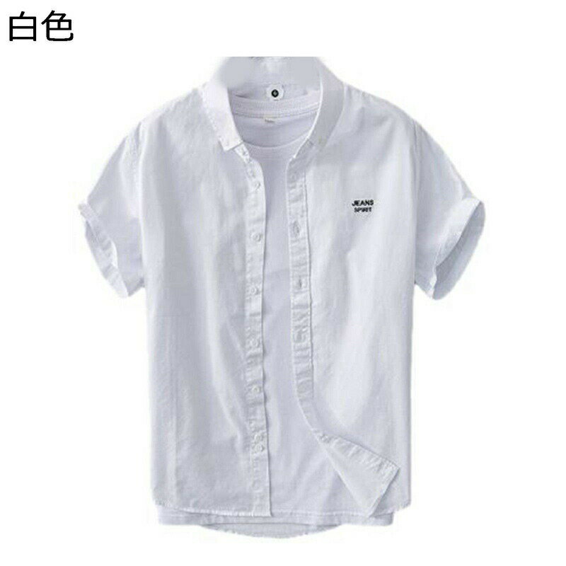 シャツ メンズ 夏 半袖 ボタンダウン カジュアルシャツ シンプル レター刺繍 綿シャツ トップス 軽量 速乾 通気 通学 ビーチ 旅行 室内/室外 釣り 夏服