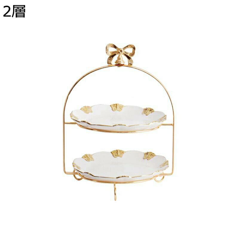 ケーキスタンド 2層 3層 ケーキプレート フルーツプレート デザート スナック 果物収納 陶器製ケーキスタンド ゆめかわいい アーチ型カップケーキスタンド ティータイム スナック表示板 お菓子皿 パン屋 寿司