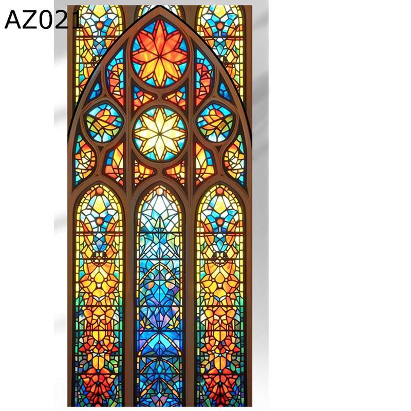 ステンドグラスシール　窓用フィルム 窓目隠し 自粘型 裏面粘着 教会 洋風 外から見えない 目隠しシー..