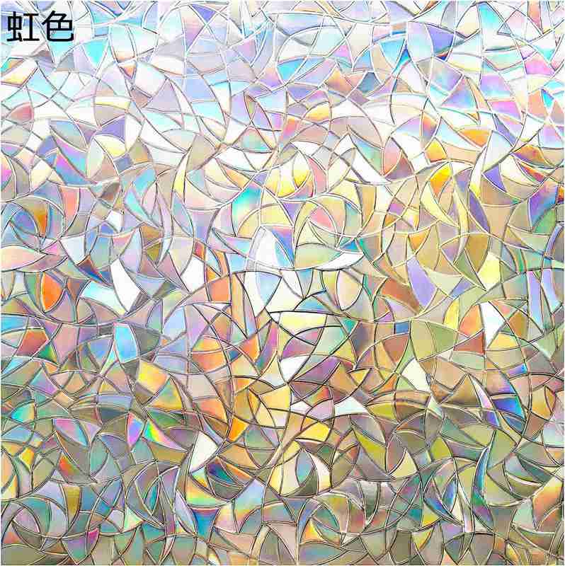 すりガラスシート プライバシー保護 3D立体感 光より虹色変化 窓用フィルム ガラスシール めかくしシー..