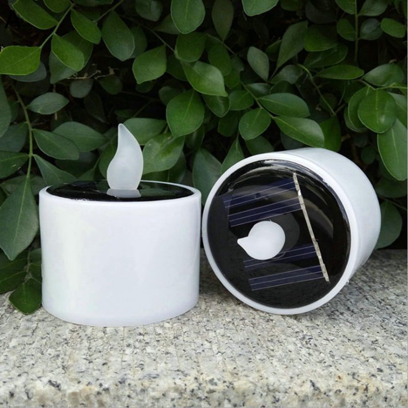 ソーラーライト 10個入 蝋燭灯 蝋燭ライト 小さい ガーデンライト ABS 置物 庭園灯 ホワイト 告白用 可..
