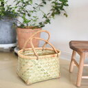 バスケット 竹編み 取っ手付き ピクニックバスケット かご 籠 収納バスケット お花見 藤編みかご カゴ収納 果物入り 収納用品 野菜バスケット お菓子 キッチン収納 雑貨かご ベーカリーバスケット
