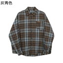 メンズ チェックシャツ 長袖 タータンチェック 胸ポケット ヴィンテージ 折り襟 グレンチェック ボタンダウン カジュアルシャツ 柄シャツ 立ち襟 上着 アウタ...