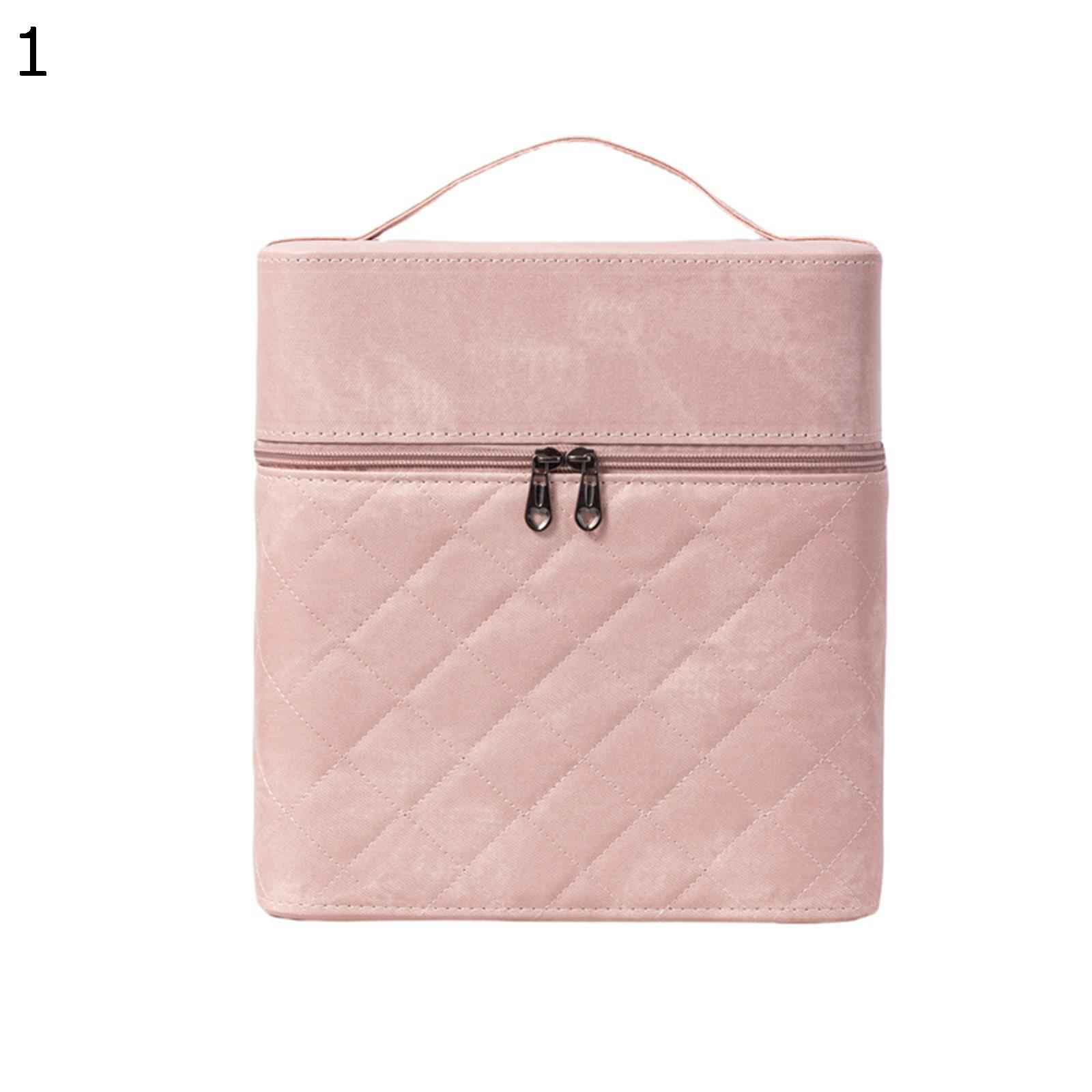 コスメ収納ボックス アーガイル柄 鏡付き メイクケース メイクケース コスメボックス 化粧品いれ 機能的ケース 整理 小物整理 収納バッグ 出張 防塵 密閉 旅...