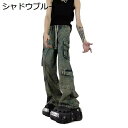 デニムパンツ メンズ ジーパン カーゴパンツ ゆったり レジャー ヴィンテージ トレンド感 ロングパンツ マルチポケット 耐摩耗性 ジュニア 秋冬 ウエストゴム...