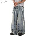 デニムパンツ ローエッジ シューカット ブーツカット フレアパンツ ベルボトム メンズ ジーンズ デザイン性 ルーズ 大きいサイズ バギーパンツ ゆったり ワイ...
