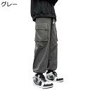 ワイドパンツ メンズ カーゴパンツ ワークパンツゆったり カジュアル ファッション 長ズボン 体型カバー お洒落 トレンド感 男女兼用 サイドポケット 春用 秋着 通勤通学 作業着 散歩