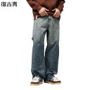 デニムパンツ メンズ ジーンズ チノパンツ 長ズボン ワイド ゆったり 大きいサイズ ヴィンテージ ファッション カジュアル お洒落 トレンド 動きやすい ストリート アウトドア Gパン かっこいい 春 夏 秋