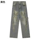 メンズ Gパン ダメージ ジーンズ デニムパンツ サイドポケット 個性 印象派 原宿 カジュアル ファッション 毛玉なし 蒸れにくい 軽量 吸汗速乾 虫よけ 脚長 作業着 街着 アウトドア ワーク