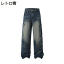 メンズ Gパン ジーンズ デニムパンツ 両側ポケット ワイド ゆったり ビンテージ カジュアル ファッション 柔らかい 通気性 速乾 肌にやさしい 毛玉なし 脚長 街着 アウトドア 作業着