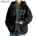 パーカー メンズ 長袖 ジップアップ スウェット トレーナー 英字柄 プリント Vネック カジュアル ポケット プルオーバー フード付き 秋 春 ドローストリング付き ソフト 透気 普段着 お出掛け 青年