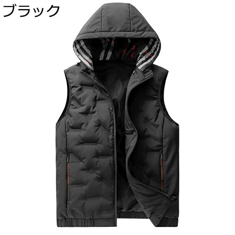 ベスト メンズ ダウンベスト フードベスト 大きいサイズ 韓国 おしゃれ 暖かい 冬 薄手 防寒対策 保温 カジュアル チョッキ ジレ 冬物 通勤 通学 スポーツ アウトドア