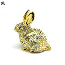 可愛い ウサギ 置物 ジュエリーボックス クリスタル ボックス トリンケットボックス 干支 動物 彫像 リング 風水 装飾 ジュエリー入れ 小物入れ ミニチュア収納ケース 新年 プレゼント ギフト