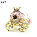 花を持つウサギカボチャ馬車のジュエリーボックス 合金製 可愛い クリスタル 琺瑯彩 工芸品 トリンケットボックス 癒しグッズ 女の子 母の日 恋人 家の装飾 や...