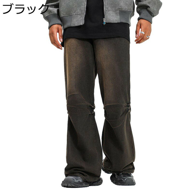 ストレッチデニムパンツ メンズ ジーンズ 長ズボン レギュラーフィット ストレート 着心地よい ポケット付き 春夏秋 ワイド カジュアル 男性用 ジーパン ホットパンツ 通勤通学 ストリート