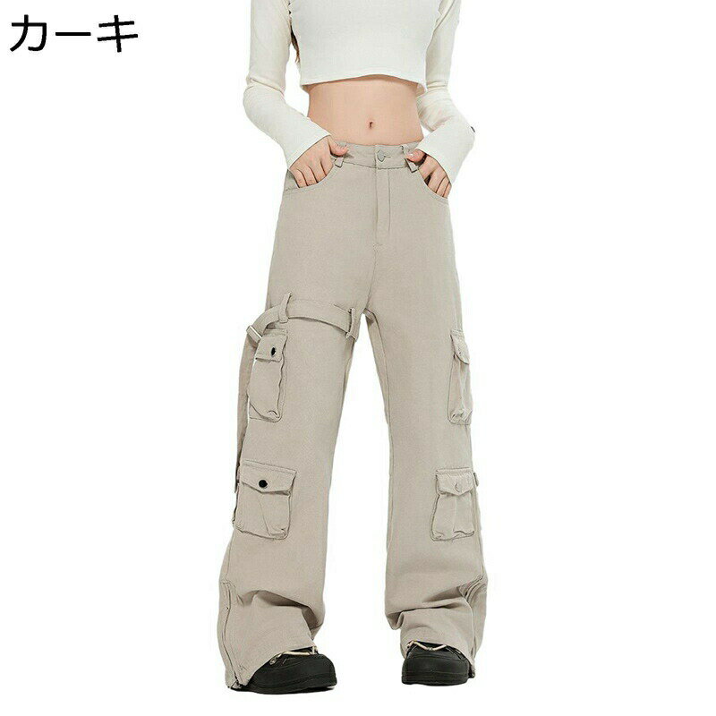 カーゴパンツ チノパン レディース メンズ イージーパンツ ワイド ゆったり 大きいサイズ ポケット付き かっこいい ファッション 春夏秋 お出掛け 通勤 通学 体型カバー 着心地よい