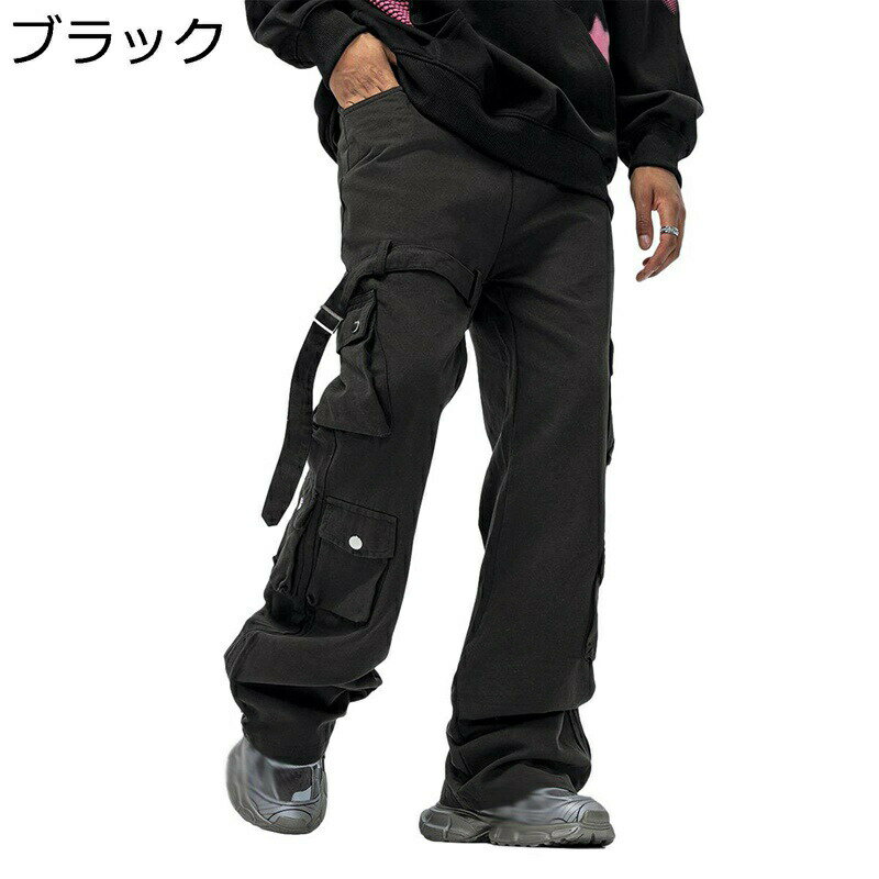 カーゴパンツ ヒップホップ レディース メンズ チノパン 長ズボン ワイド ゆったり ポケット付き ファッション かっこいい 男女兼用 春夏秋 普段着 通勤通学 ボトムス 体型カバー 着心地よい