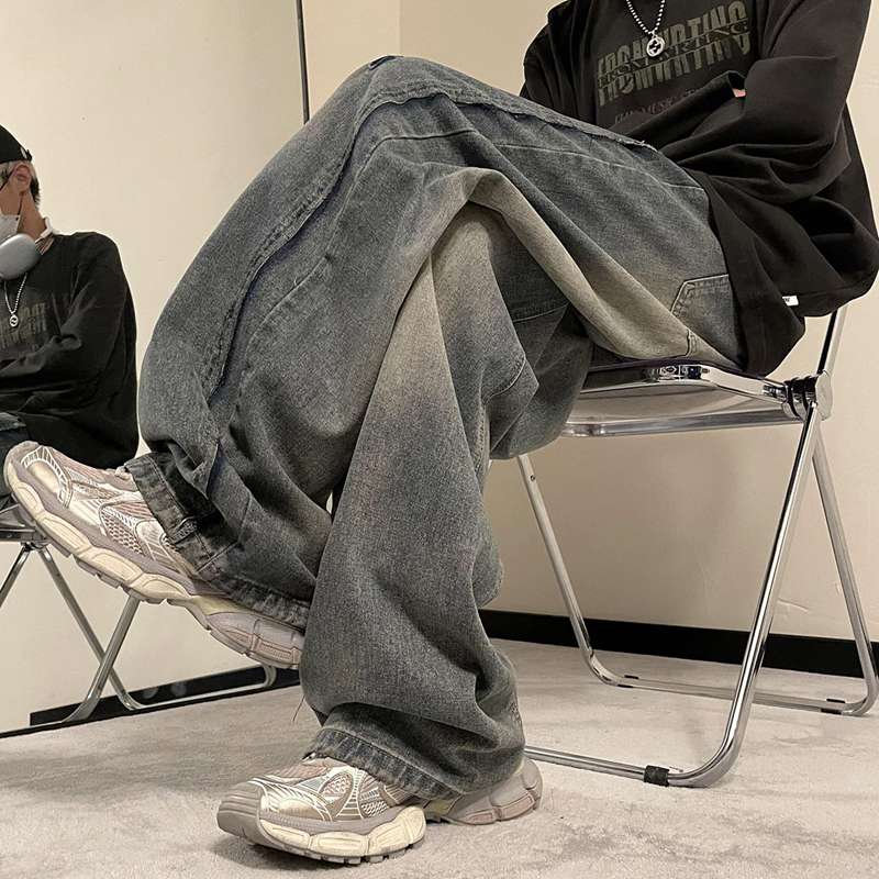 ジーンズ メンズ ワイドデニムパンツ ストレッチ サルエルパンツ ジーパン ゆったり カジュアル 大きいサイズ コーデ20代 コーデ30代 春夏 秋 普段着 アウトドア ロングズボン バギーパンツ