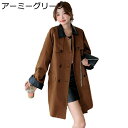 トレンチコート レディース ダブルプレストコート ミドル丈 スプリングコート 春服 ロングトレンチ 着痩せ aライン 防風 羽織 春秋冬 ビジネス 通勤 カジュアル アウター ブルゾン ストリート系