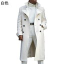 トレンチコート メンズ ロング丈 ダブルプレスト ビジネス スリム スプリングコート 春服 ダスターコート おしゃれ 薄手 軽量 防風 春秋 通勤 カジュアル ...