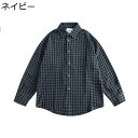 ユニセックス 男女兼用 チェックシャツ メンズ 長袖 春服 ラペル 綿 柄シャツ ヴィンテージ ゆったり カジュアル かっこいい ストリート風 通勤 通学 着心地いい 春夏秋 ネイビー M-2XL(4)