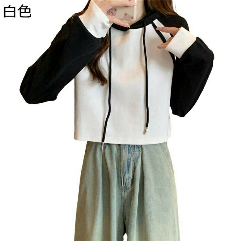 パーカー レディース 春服 長袖 プルオーバー トレーナー 切り替え ラグランスリーブ ショート丈 ベーシック 柔らかい ゆったり プルパーカー 可愛い スウェット カジュアル 部屋着 普段着 上着
