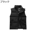 中綿ベスト メンズ 秋冬春 保温ベスト 立ち襟 シンプル 防寒対策 暖か チョッキ 無袖 重ね着 アウター カジュアル おしゃれ 普段使い アウトドア スポーツ ハイキング 大きいサイズ(4)