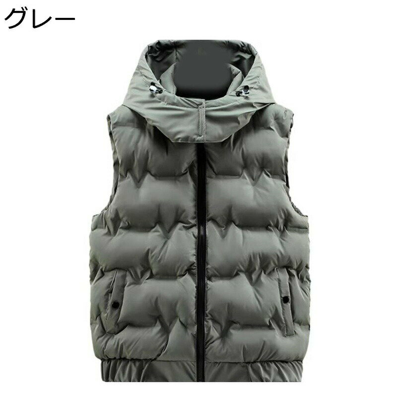 中綿ベスト メンズ カジュアル ダウンコットンベスト カップル 韓国 おしゃれ フード着脱 スポーツ 秋冬 厚手 防寒性 保温性 軽量 暖かい 袖なしダウンジャケット 冬服