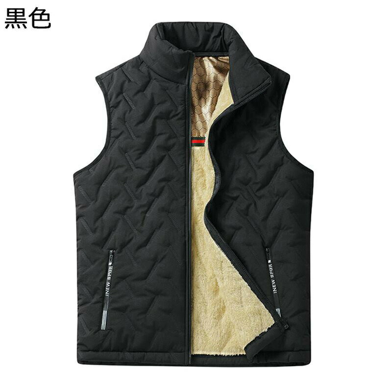 メンズ ボアベスト 裏起毛 大きいサイズ コットンベスト 無袖コート 無袖アウター 綿入れ 保温 あった..