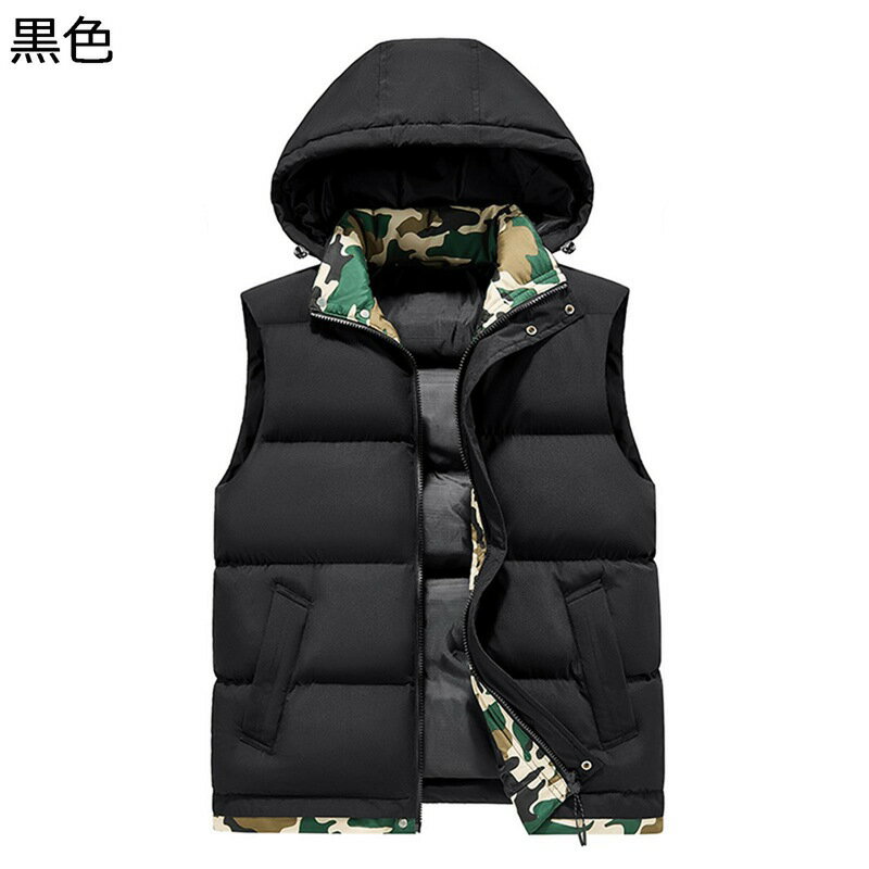 コットンベスト 秋冬用ベスト フード付き メンズ 中綿ベスト メンズ ベスト アウター 厚い 防撥水 保暖保温 無袖ジャケット コットンベスト 柔らかい 保温 冬服 防水 耐洗 通勤 会社