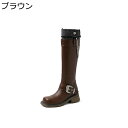 騎士ブーツ ロングブーツ ハイヒール 本革 レザー チェイン飾り付き 粗いかかと かっこいい ベルト 秋冬用 レディース セクシー ファッション シンプル 美脚 細見え 落ちない 防水 長靴