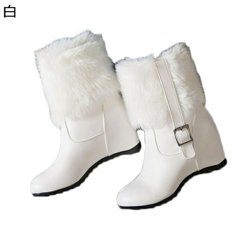 スノーシューズ レディース モンクストラップ ベルト フェイクファー付き ムートンブーツ ショートブー..