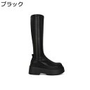 ひざ丈 ロングブーツ 厚底 レディース ストレッチ 8.5cmアップ 袴ブーツ 秋冬 合皮 足細 軽量 コンフォート プラットフォーム 防水 防滑 柔らかい フェミニン コーデ カジュアル 卒業式 通勤通学 長靴