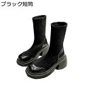 ロングブーツ 厚底 レディース ニーハイブーツ 6cmヒール ストレッチブーツ ハーフ丈 高筒 スエード 足細 切り替え 落ちにくい おしゃれ 韓国 アメカジ 秋冬 滑り止め 大きい 小さいサイズ 通勤 旅行