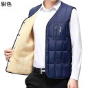 中綿ベスト ボアベスト 裏起毛 Vネック 秋冬服 暖か アウターベスト メンズ ボタン お父さん シニア 中高年 上着 無袖 厚い 保暖保温 ストーリー 外出 ...