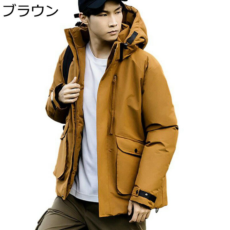 楽天parte1冬物 メンズ 中綿ジャケット アウトドア ウインドブレーカー 綿入れ 厚手 防寒着 フード付き アウター 綿服 ブルゾン 保温 あったか ゆったり ショート丈 普段使い 釣り ウオーキング