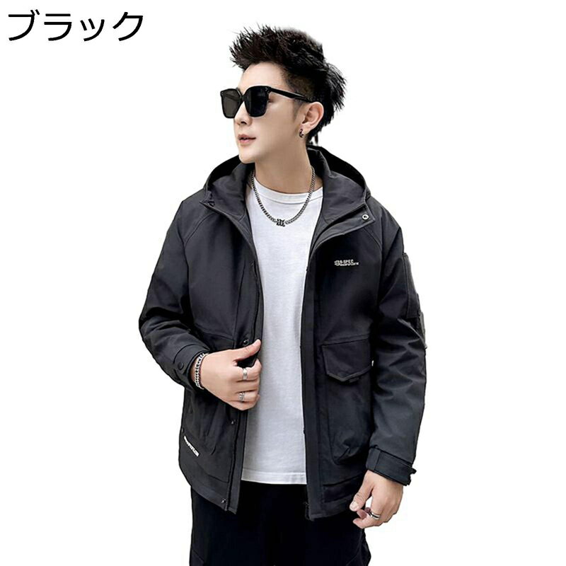 楽天parte1中綿ジャケット メンズ カーゴジャケット 冬 綿入れ コート 厚手 おしゃれ フード付き ジャンパー あったか 防寒着 アウター カジュアル 普段使い アウトドア ウオーキング 大きいサイズ