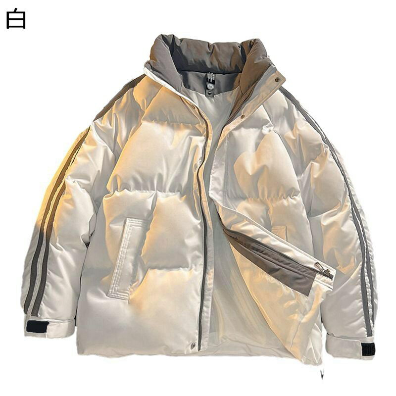 ウィンタージャケット 中綿 メンズ 防寒アウター ミドル 綿服 秋冬物 厚手 防寒保温 大きいサイズ ビッグシルエット ライトコート 両側ポケット 立て襟 カジュアル 動きやすい アウトドア
