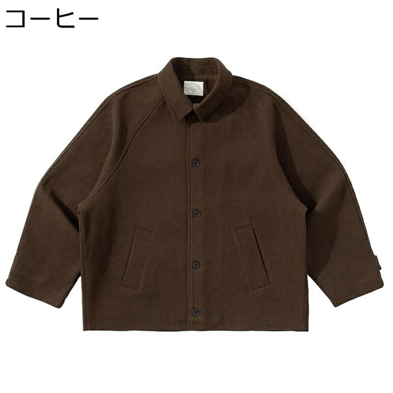 ジャケット 秋冬 チェスターコート アウター 大きめ ゆったり ショート丈 折り襟 コート スタジャン ポケット ブルゾン お肌に優しい 無地 カジュアル 日系 ヴィンテージ ストリート 学生 ジュニア 通勤通学