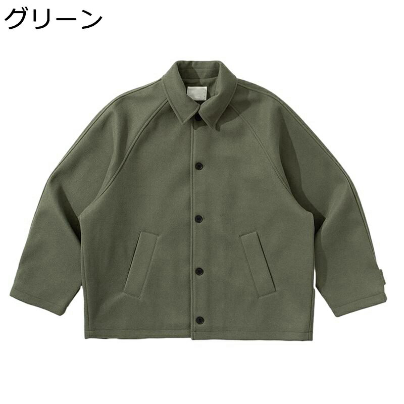 ジャケット 秋冬 チェスターコート アウター 大きめ ゆったり ショート丈 折り襟 コート スタジャン ポケット ブルゾン お肌に優しい 無地 カジュアル 日系 ヴィンテージ ストリート 学生 ジュニア 通勤通学