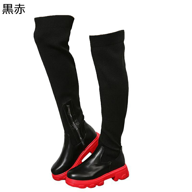 オーバーニーハイブーツ ハイヒール 厚底 走れる サイドジッパー 秋冬 レディース フェイクレザー 歩きやすい 婦人靴 細見え ファッション カジュアル 脱げない 防水 長ブーツ