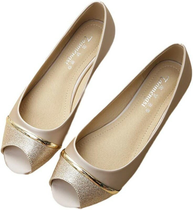 オープントゥパンプス サンダル パンプス フラット 歩きやすい フラットシューズ ラメ 疲れにくい 女性 ぺたんこ靴 カジュアル シューズ レディース 痛くない 二次会 入園式 パーティ 通勤 ローヒ