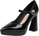 パンプス 大きいサイズ 10.5センチヒール 厚底 ハイヒール チャンキーヒール 黒 赤 歩きやすい 結婚式 エナメル キャバ パーティー 痛くない 脱げない ...